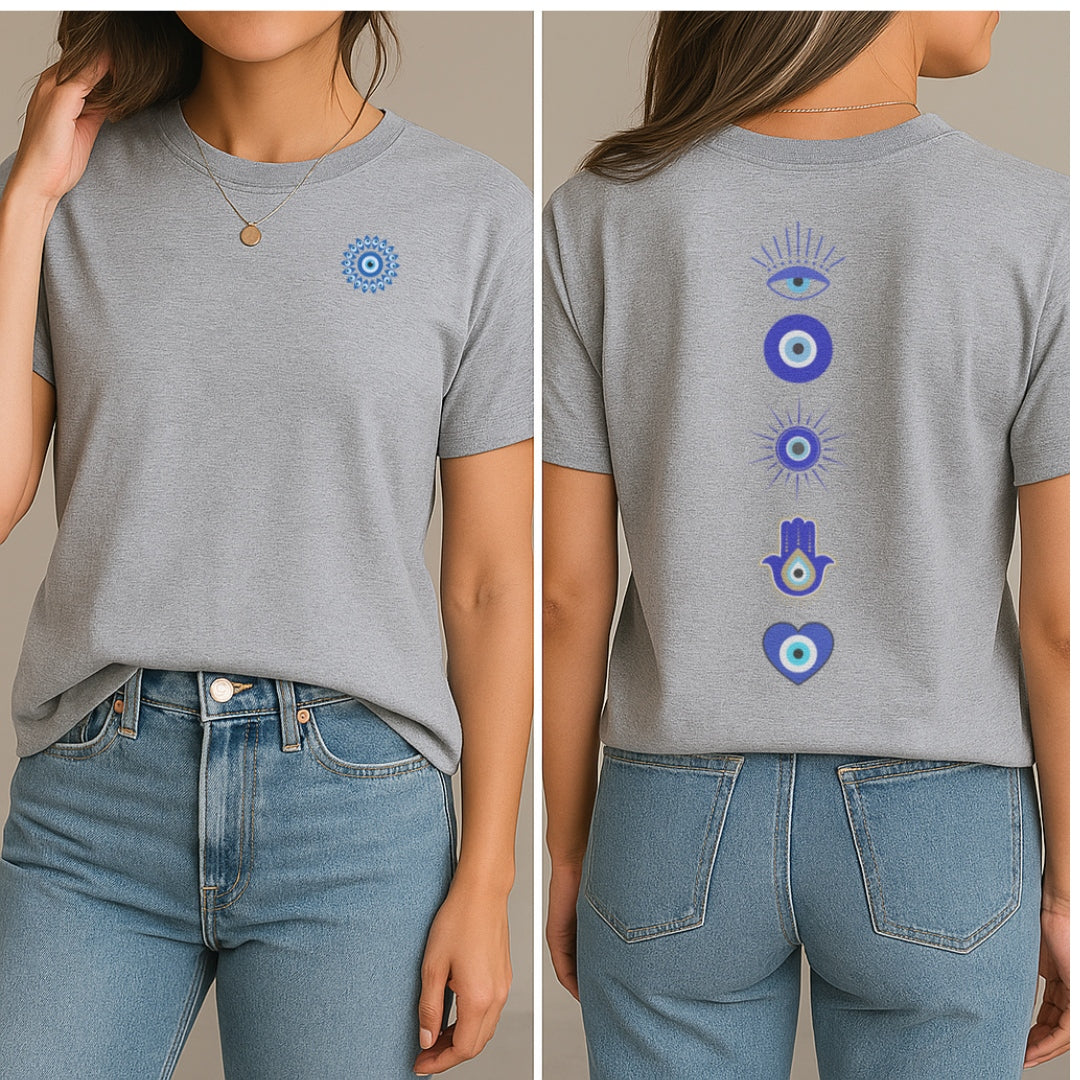 Blue Evil Eye T-Shirt (Front + Back)