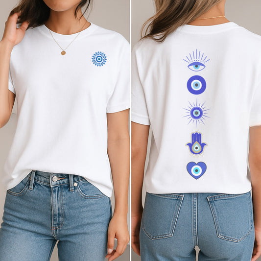 Blue Evil Eye T-Shirt (Front + Back)