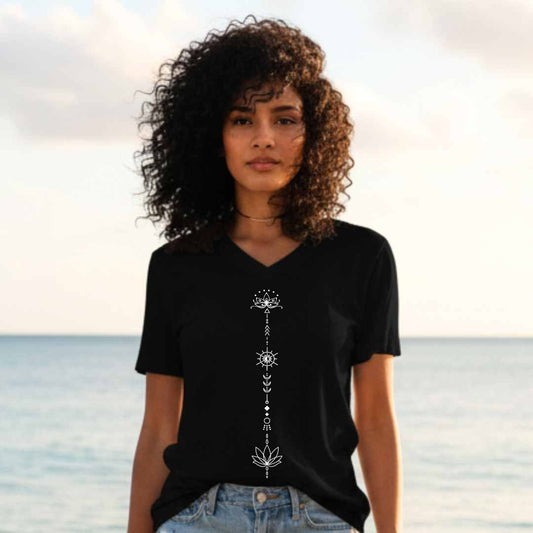 Boho Lotus Unisex V-Neck T-Shirt