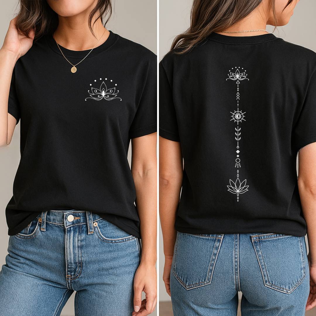 Boho Lotus T-Shirt (Front + Back)