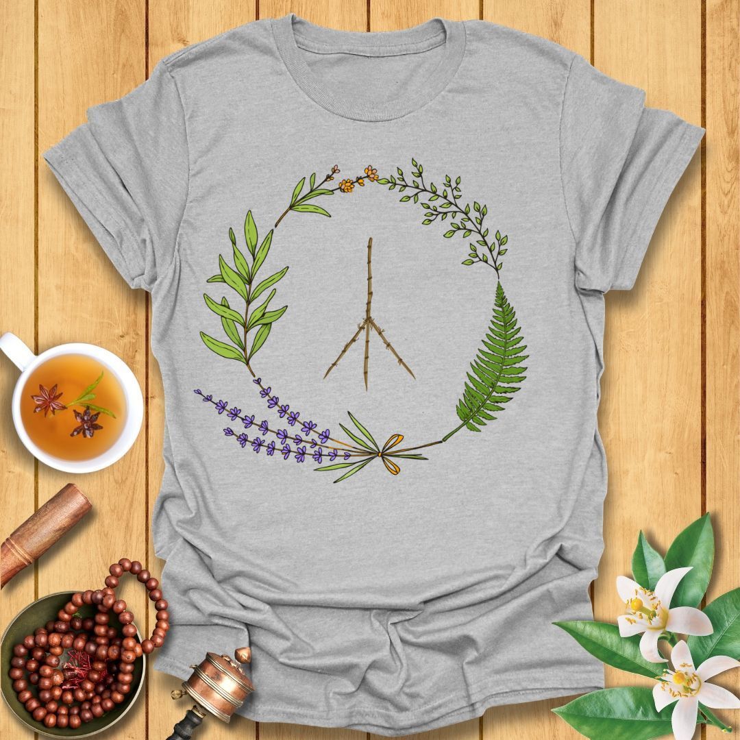 Botanical Peace Symbol T-Shirt
