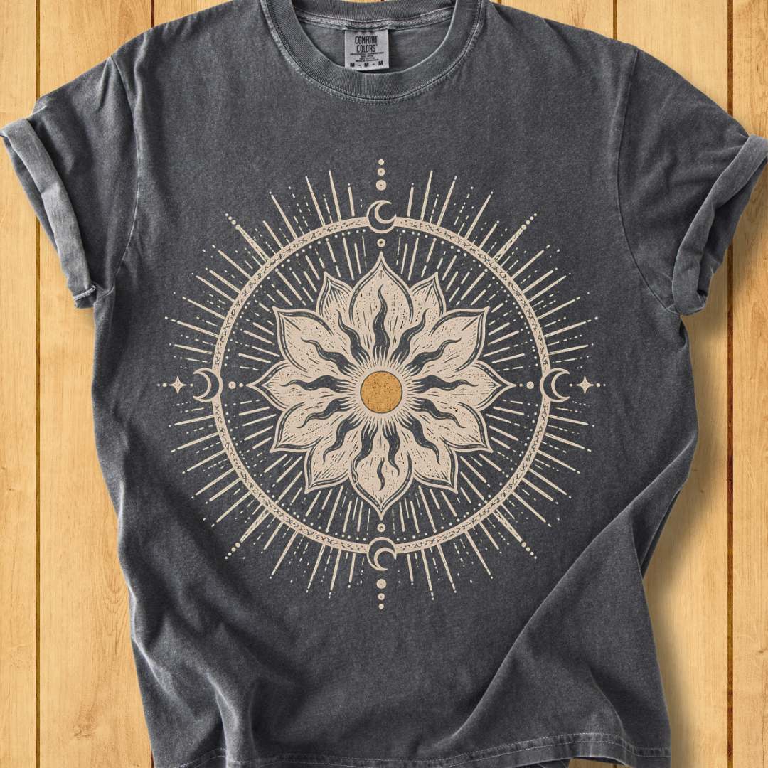 Celestial Yoga Mandala Unisex Dyed T-Shirt