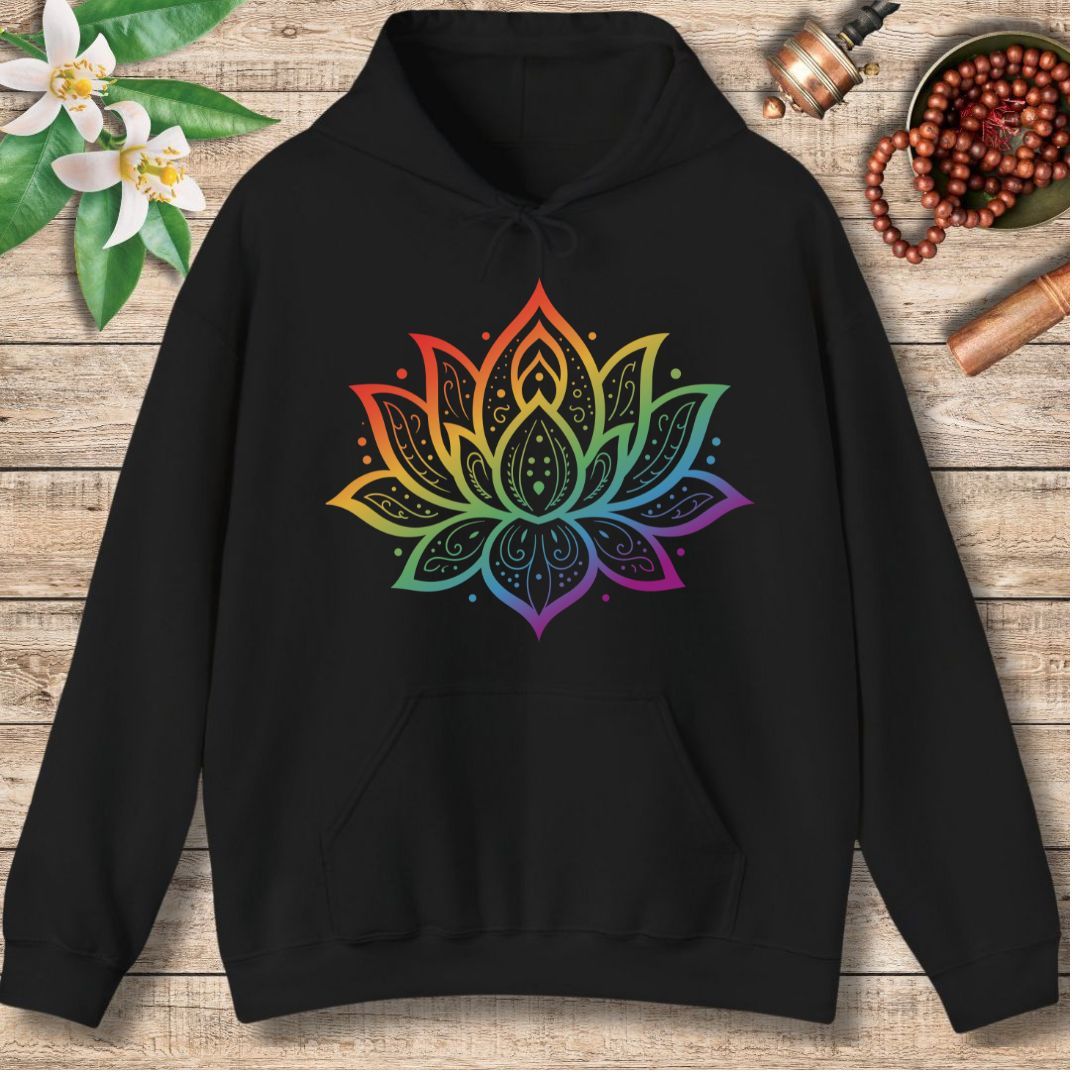 Chakra Lotus Hoodie – Energy Alignment & Mindful Harmony (Front Only)
