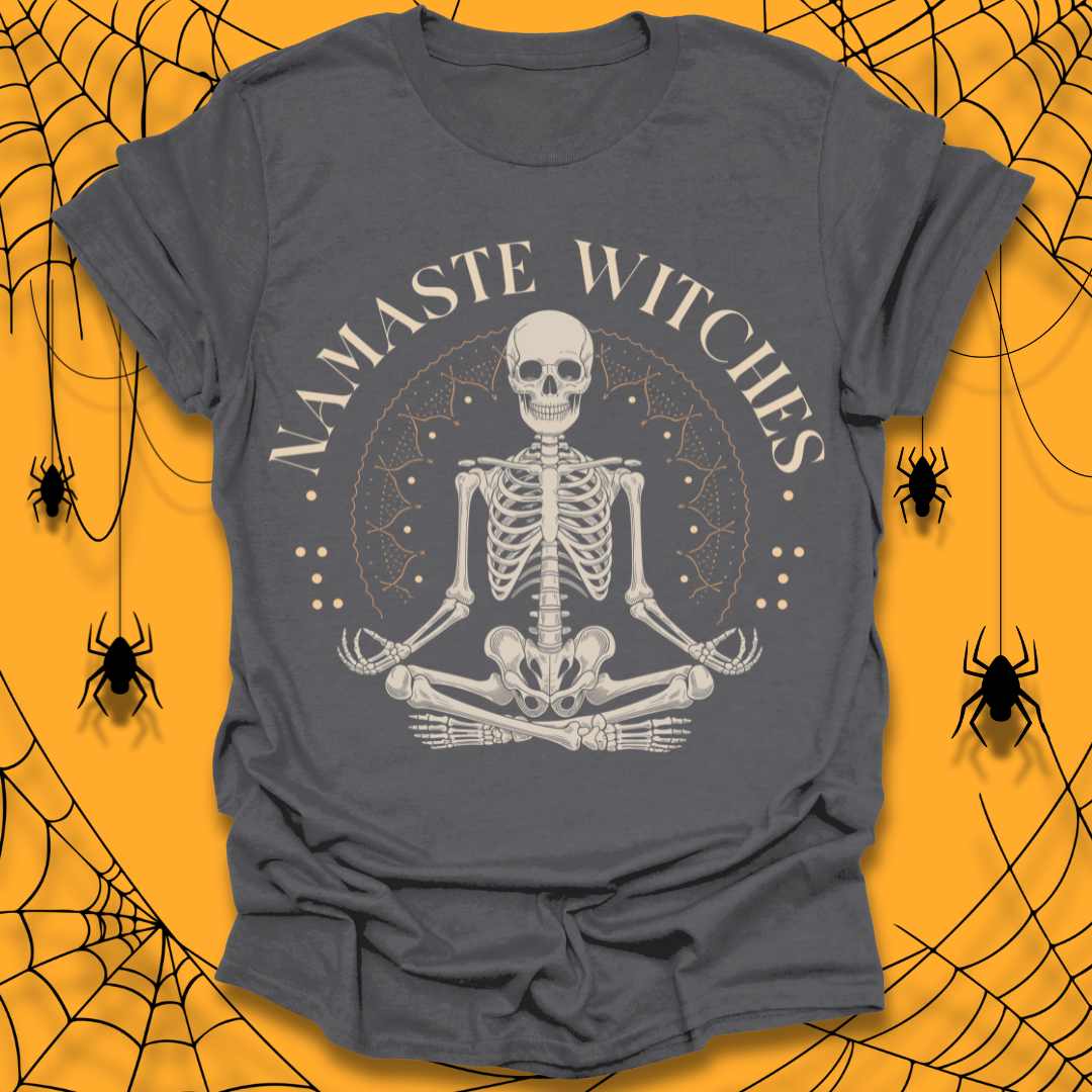 Skeleton Yoga Witches Halloween T-Shirt