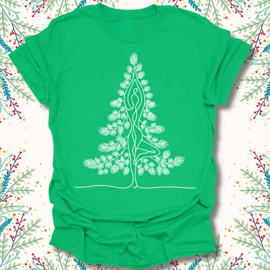 Minimalist Christmas Tree Pose T-Shirt