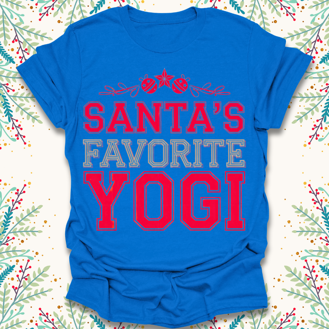 College Santa's Favorite Yogi Christmas T-Shirt