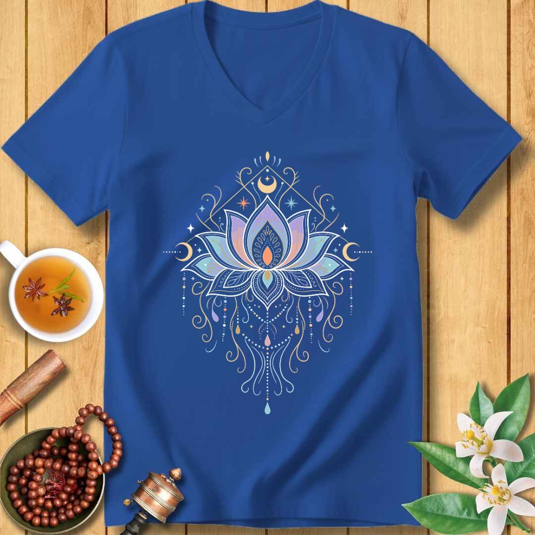 Cosmic Lotus Unisex V-Neck T-Shirt