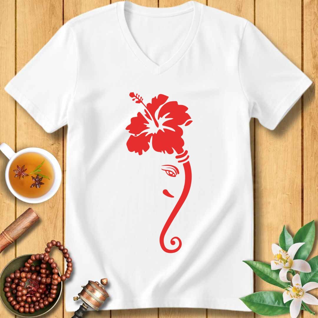 Ganesha in Bloom Unisex V-Neck T-Shirt