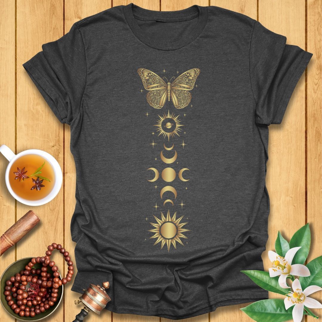 Golden Butterfly Moon Phases T-Shirt