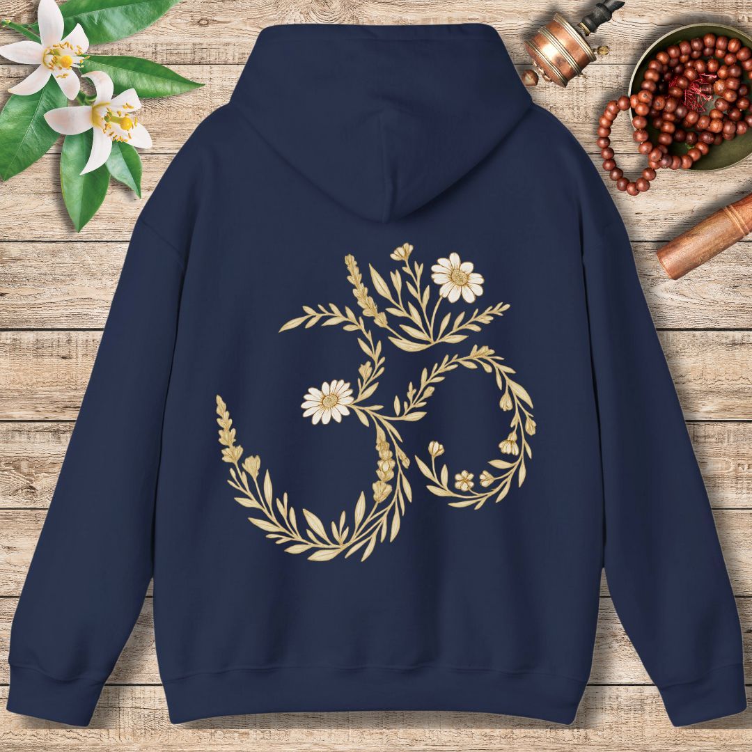 Golden Om Cosmic Lotus (Back Only) Hoodie