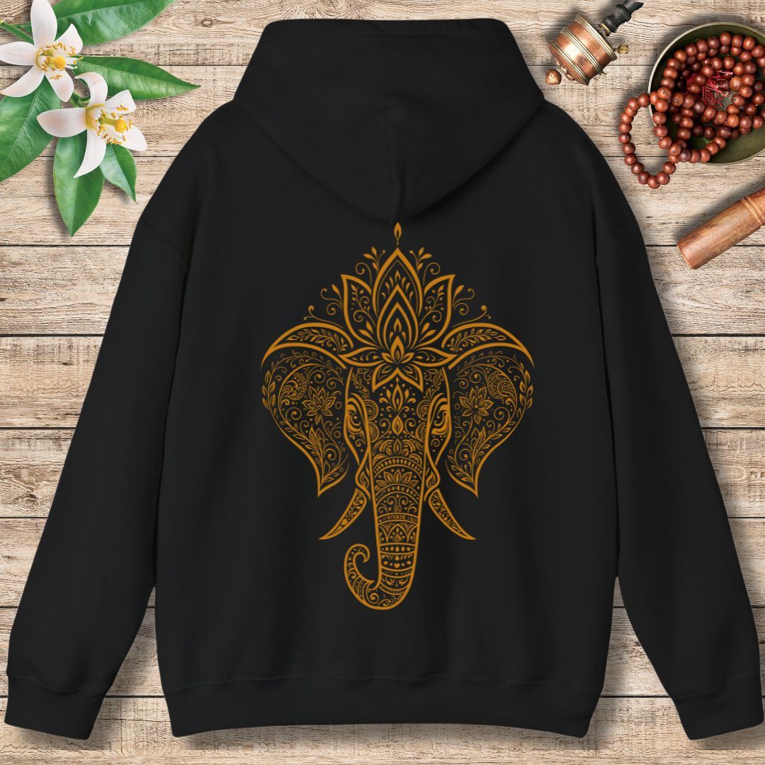 Golden Om Elephant (Back Only) Hoodie
