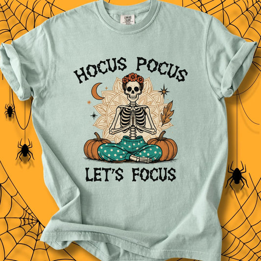 Hocus Pocus, Let’s Focus Halloween Unisex Dyed T-Shirt