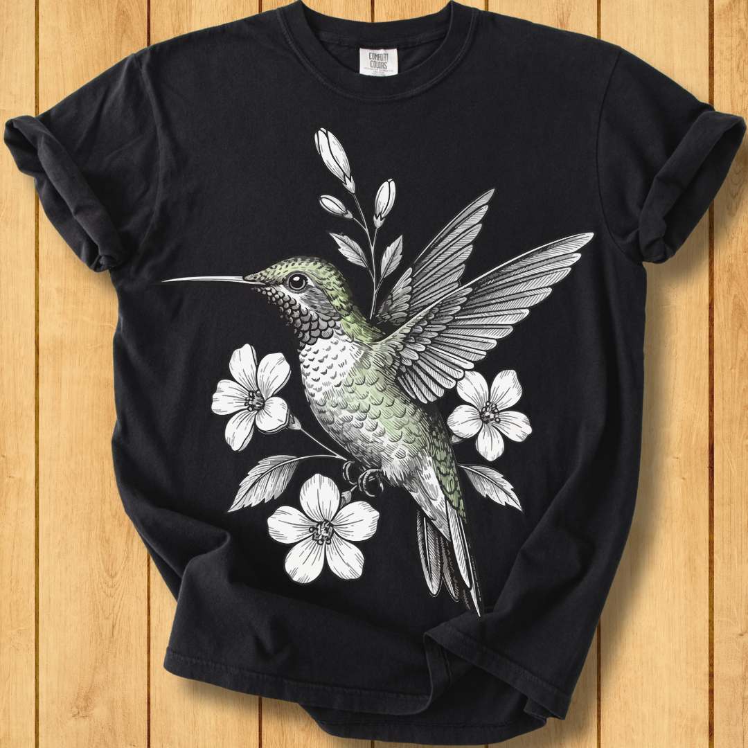 Humming Bird Unisex Dyed T-Shirt