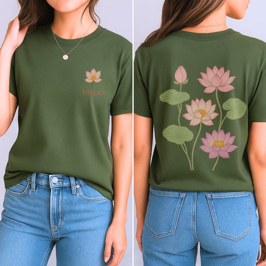 Lotus Bloom T-Shirt (Front + Back)