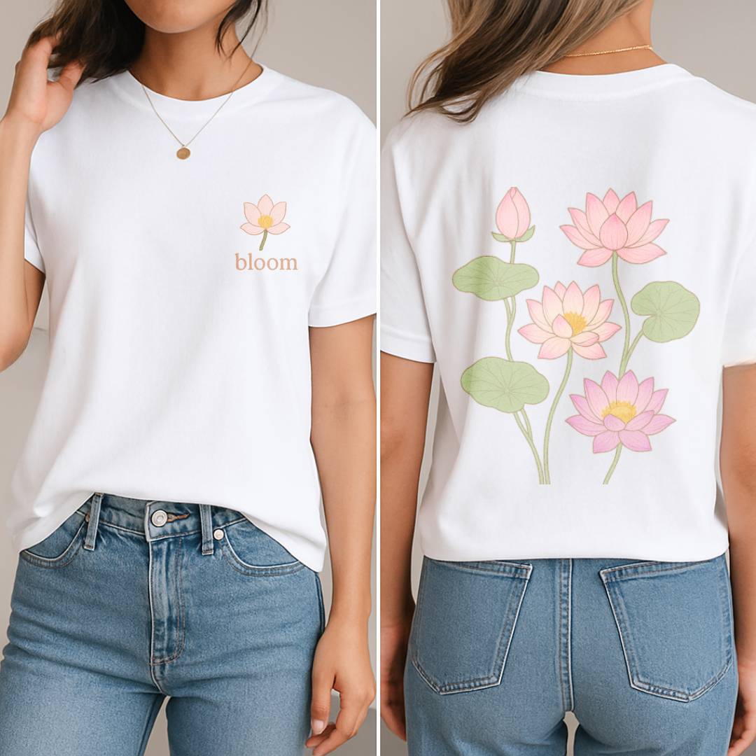 Lotus Bloom T-Shirt (Front + Back)