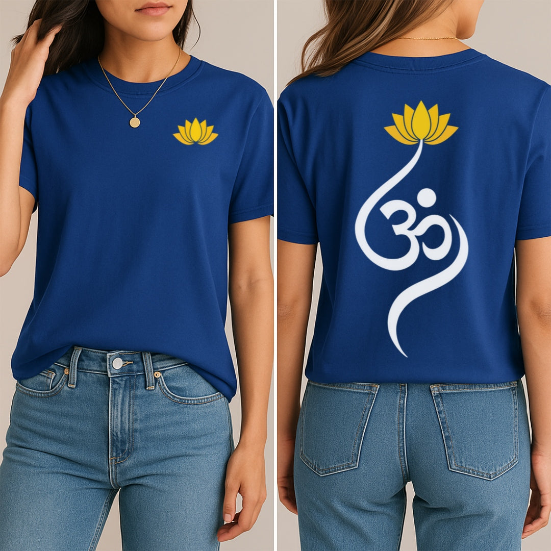 Lotus Om Symbol T-Shirt (Front + Back)