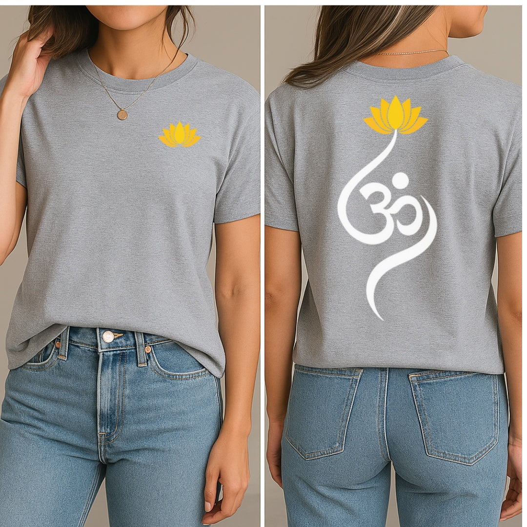 Lotus Om Symbol T-Shirt (Front + Back)