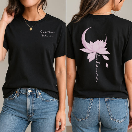 Lotus in Balance T-Shirt (Front + Back)