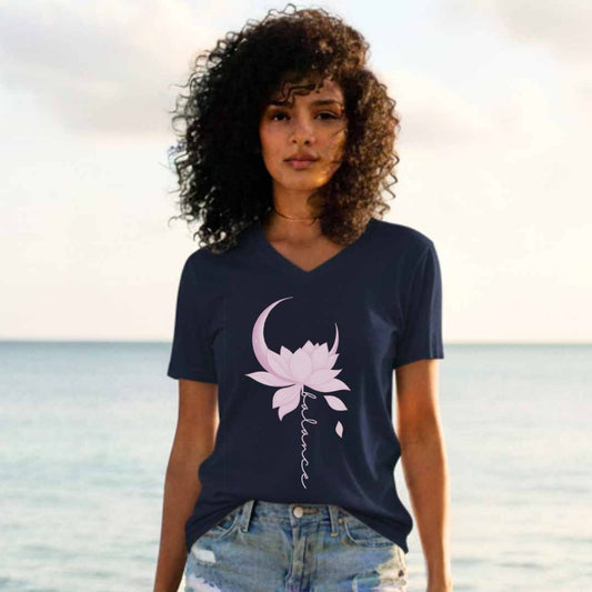 Lotus in Balance Unisex V-Neck T-Shirt