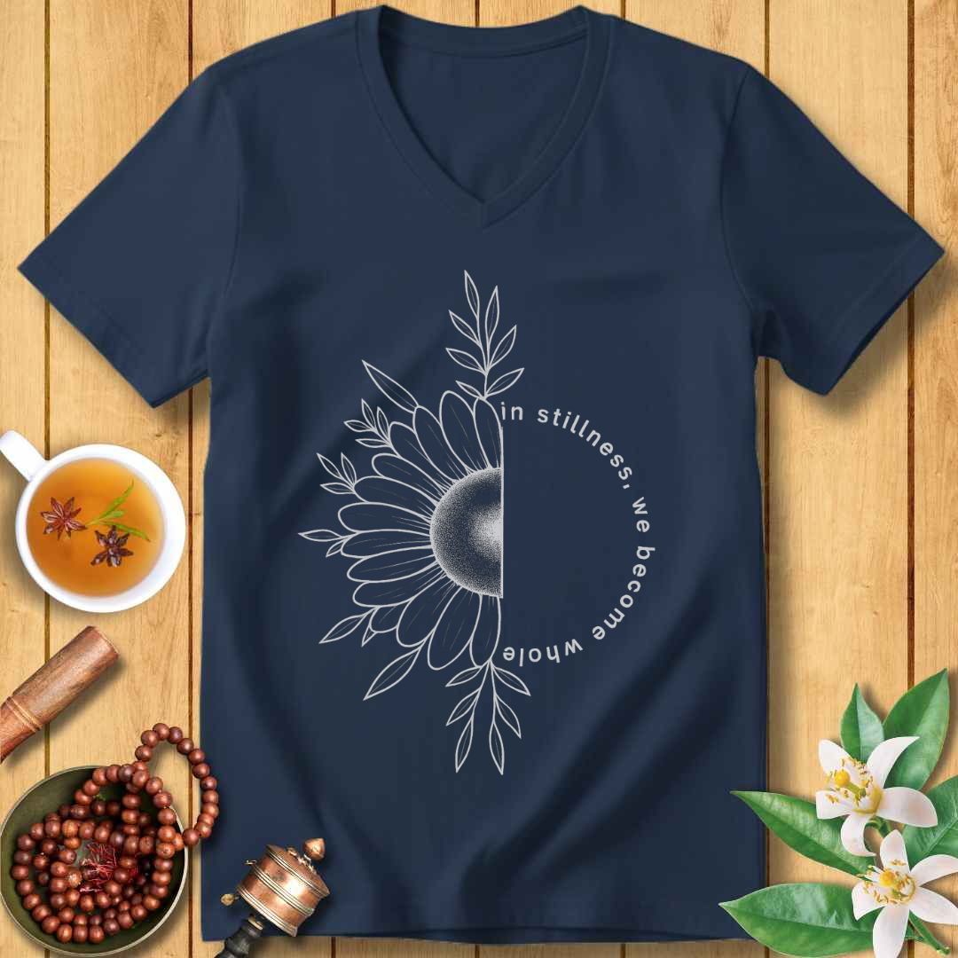 Minimalist Sunflower Unisex V-Neck T-Shirt