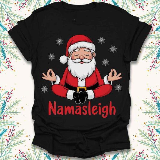 Namasleigh Santa Christmas T-Shirt