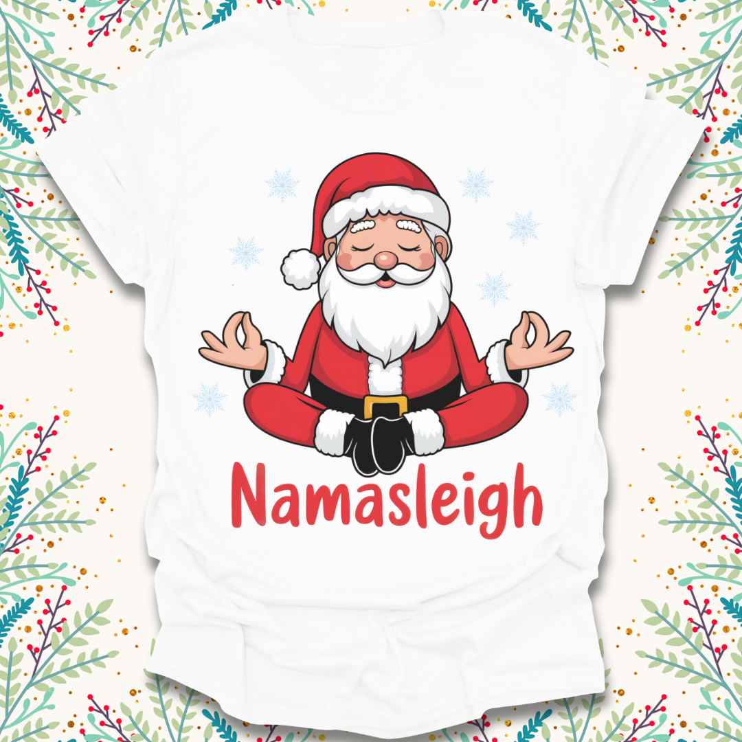 Namasleigh Santa Christmas T-Shirt