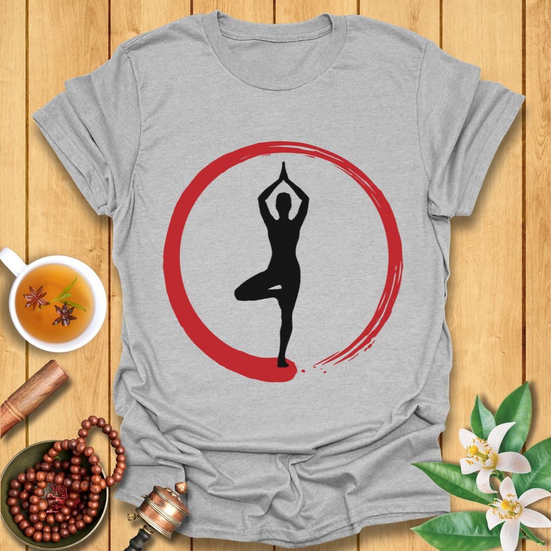 Red Enso Yoga Balance T-Shirt