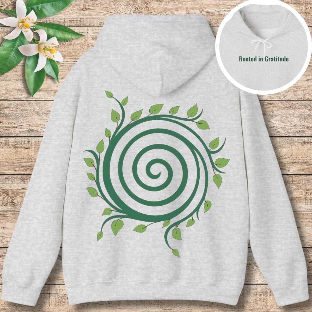 Rooted in Gratitude Hoodie (Front and Back)