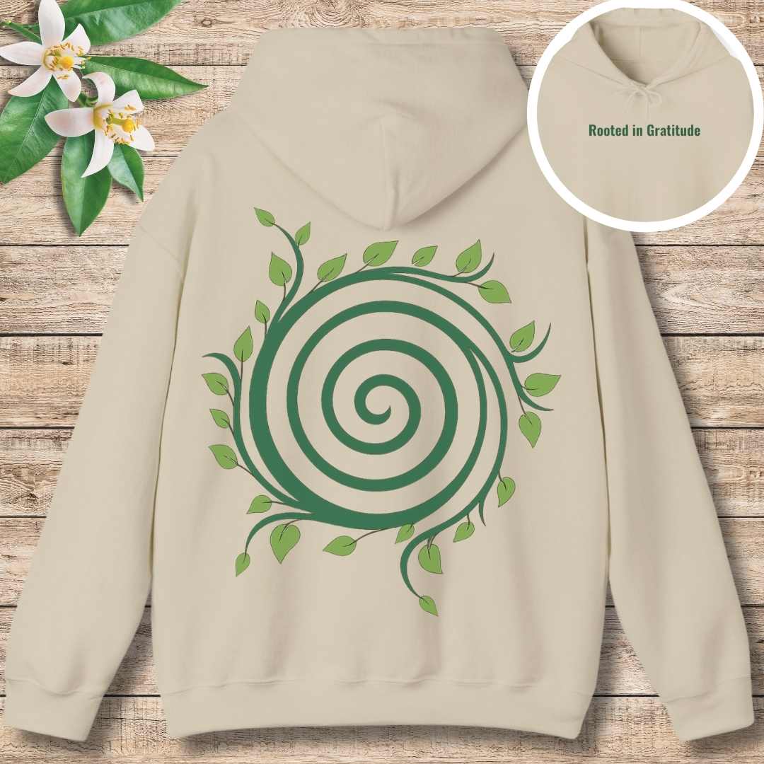 Rooted in Gratitude Hoodie (Front and Back)