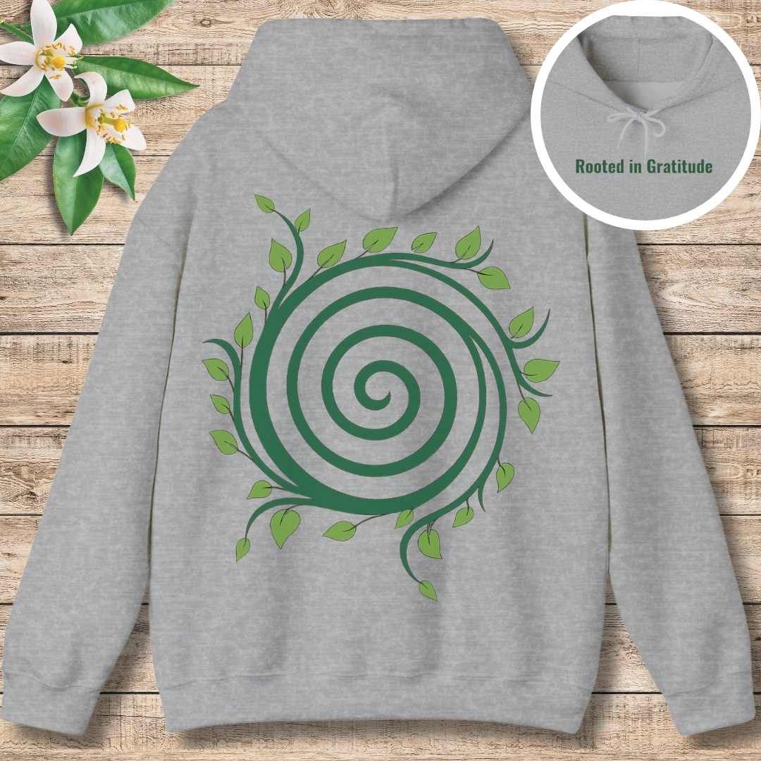 Rooted in Gratitude Hoodie (Front and Back)