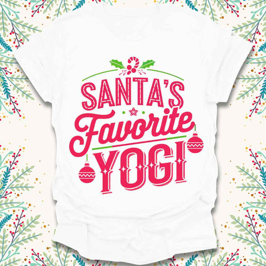 Santa's Favorite Yogi Christmas T-Shirt