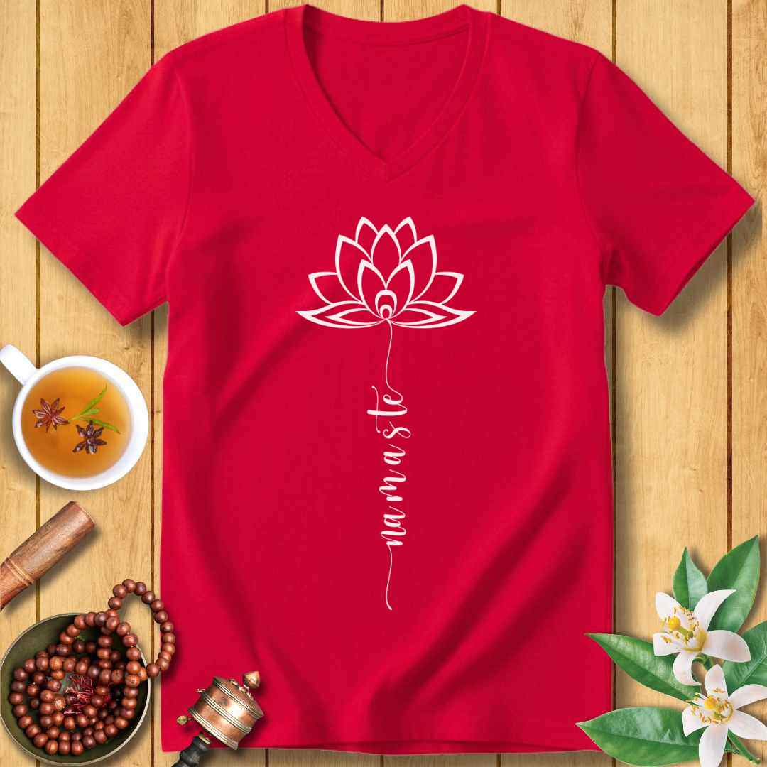 Serenity Namaste Lotus Unisex V-Neck T-Shirt