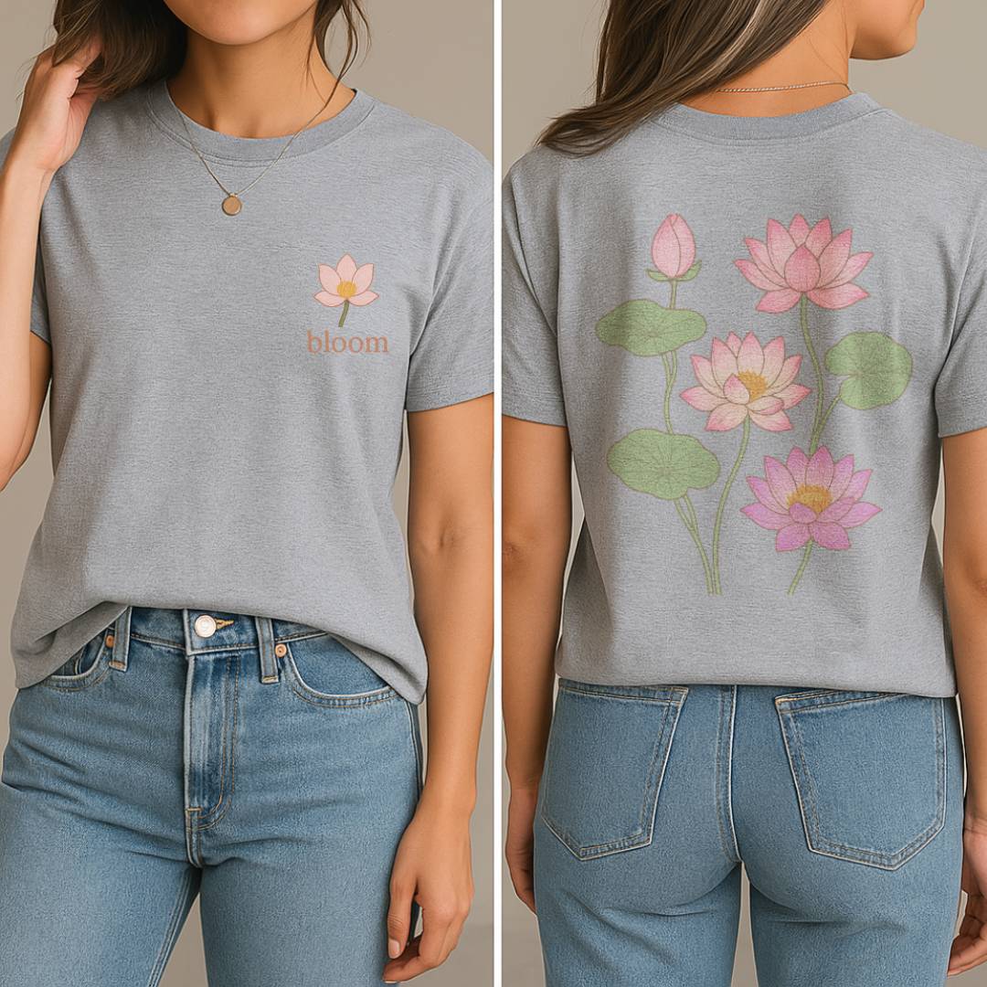 Lotus Bloom T-Shirt (Front + Back)