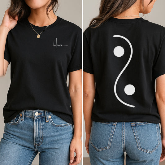 Yin Yang Balance T-Shirt (Front + Back)