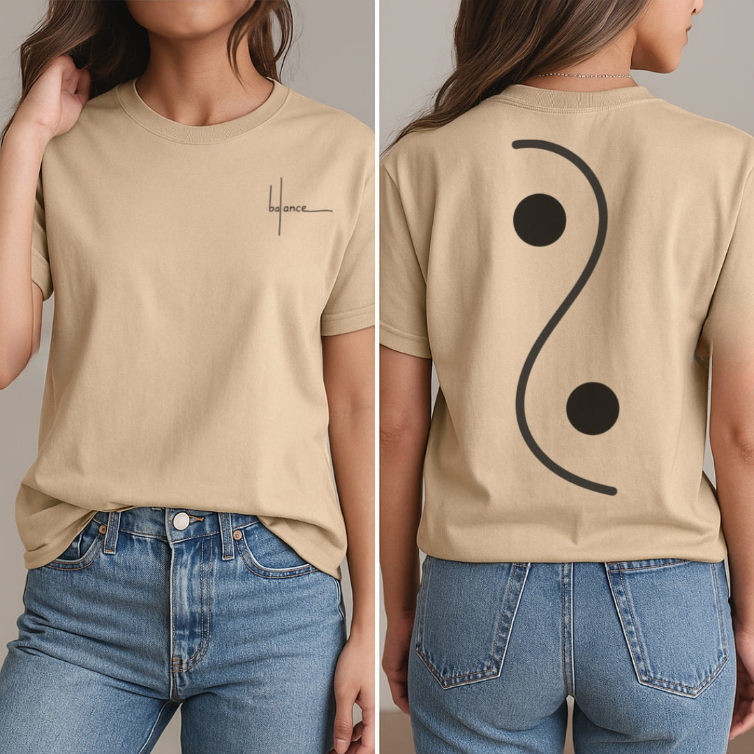 Yin Yang Balance T-Shirt (Front + Back)