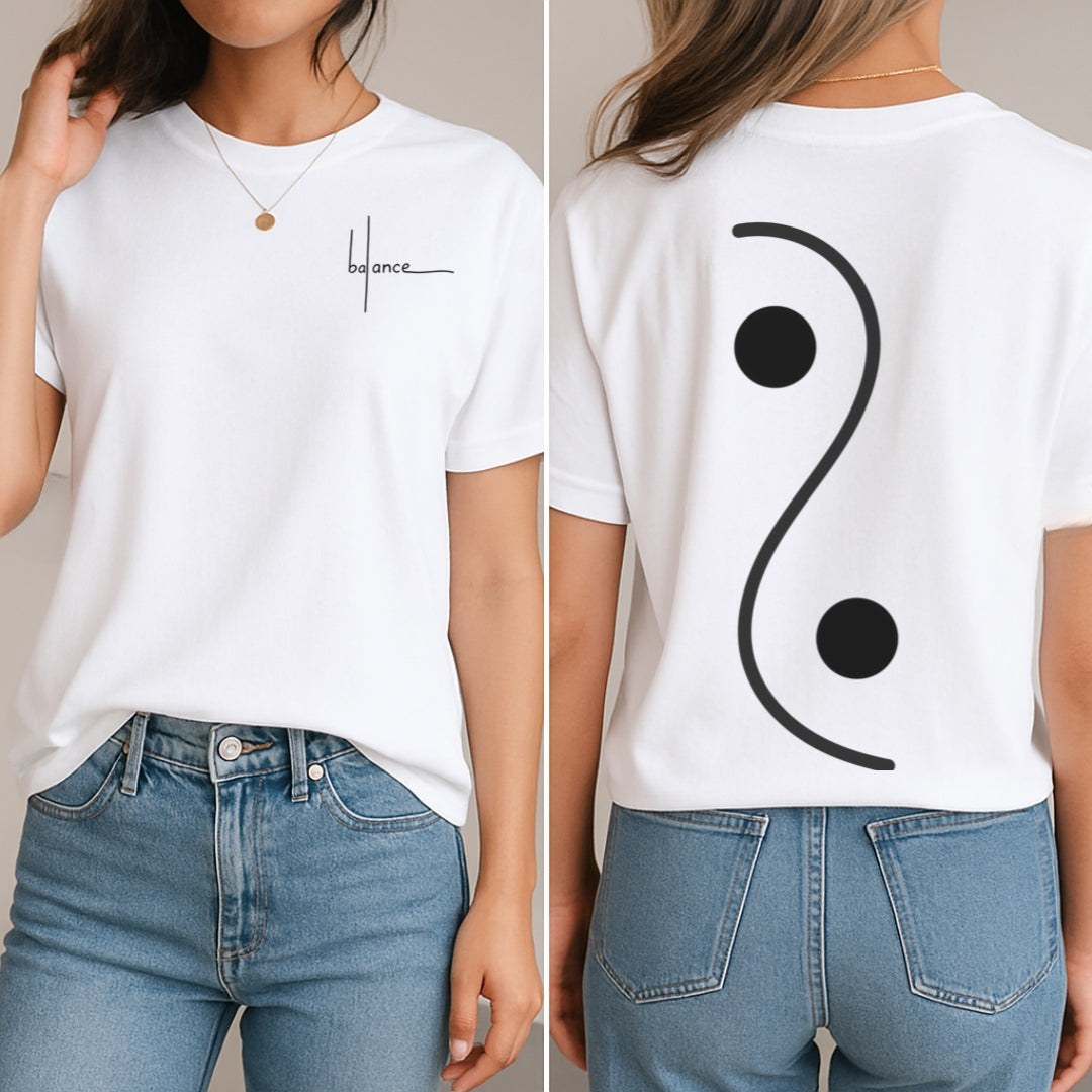 Yin Yang Balance T-Shirt (Front + Back)