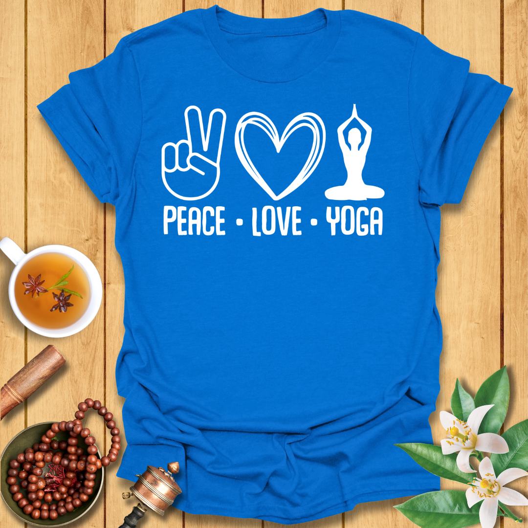 Spread Peace and Love with Yoga - T-Shirt