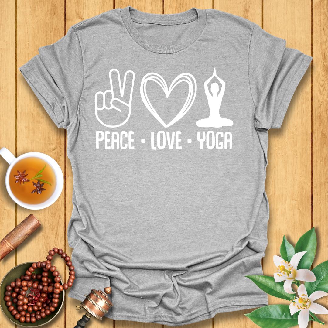 Spread Peace and Love with Yoga - T-Shirt