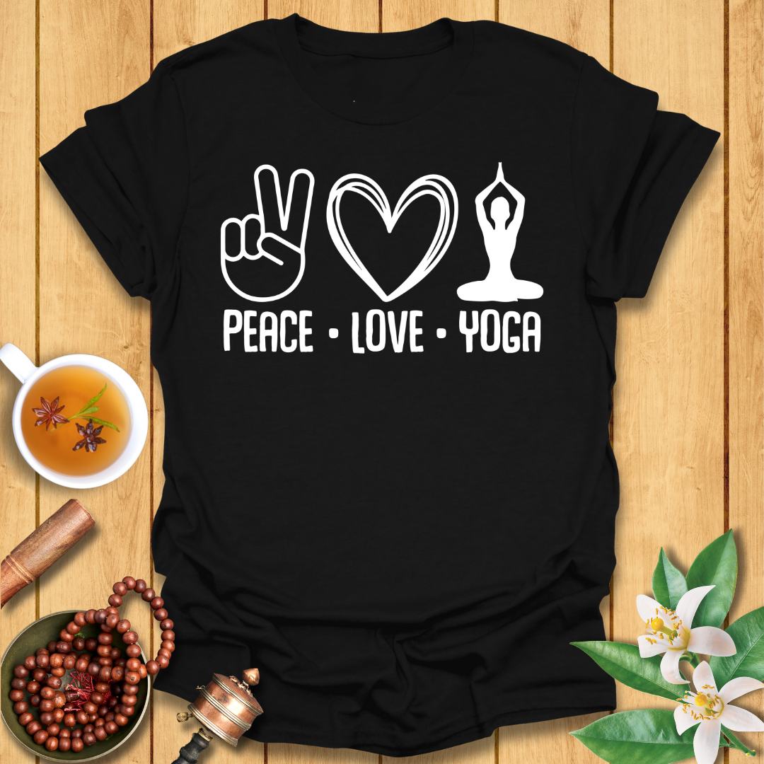 Spread Peace and Love with Yoga - T-Shirt