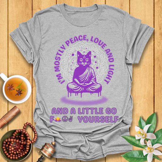 Purple Meditating Cat T-Shirt