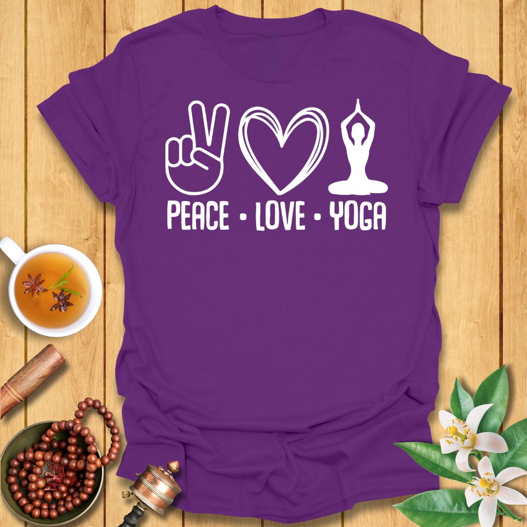Spread Peace and Love with Yoga - T-Shirt