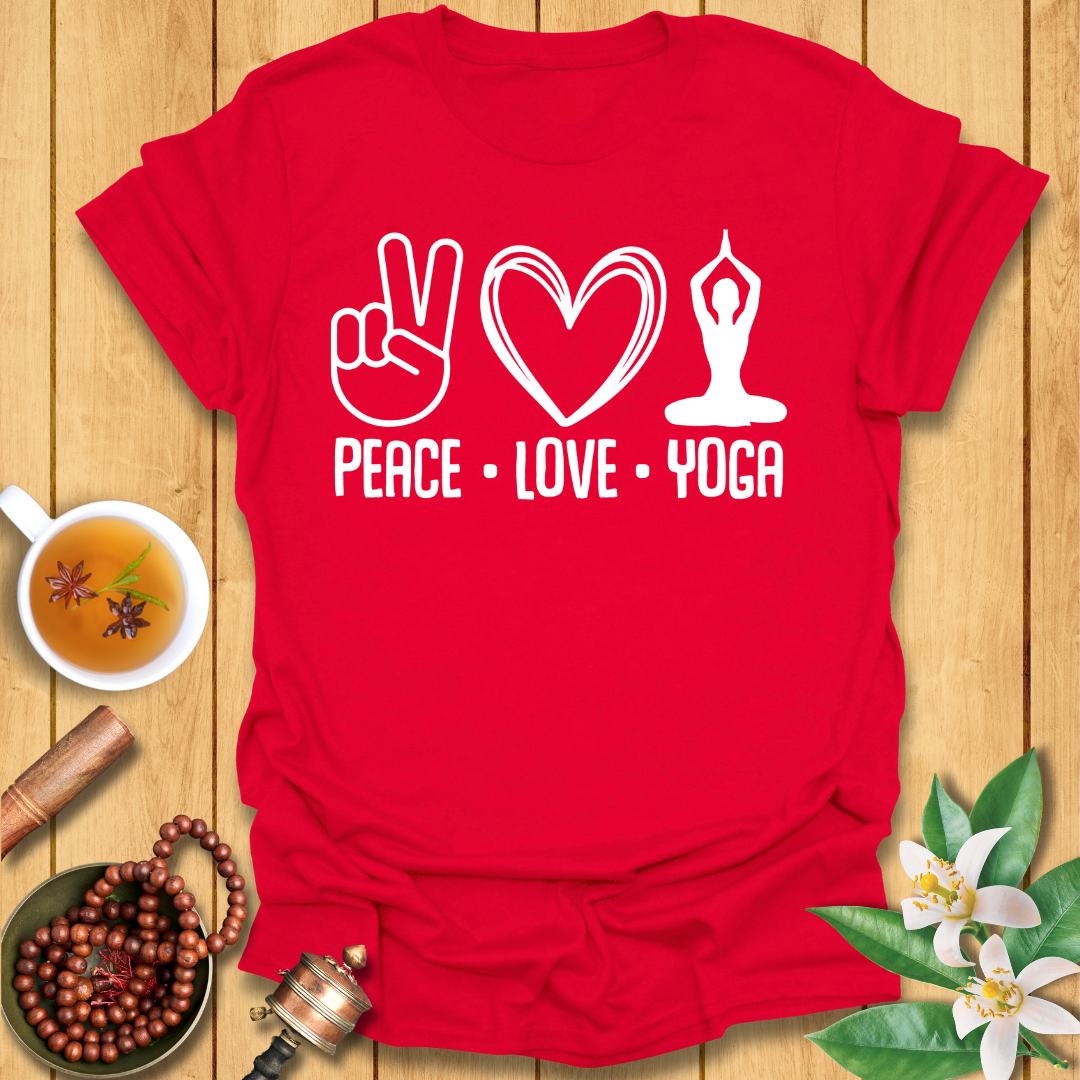 Spread Peace and Love with Yoga - T-Shirt