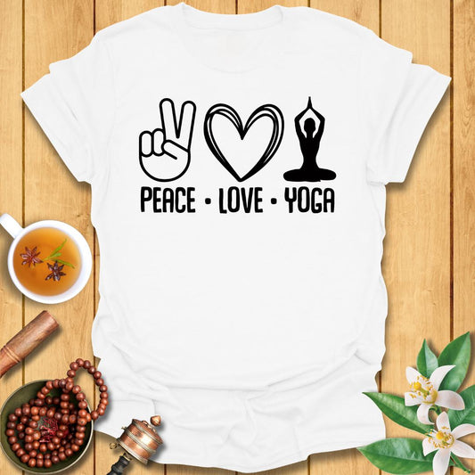 Spread Peace and Love with Yoga - T-Shirt