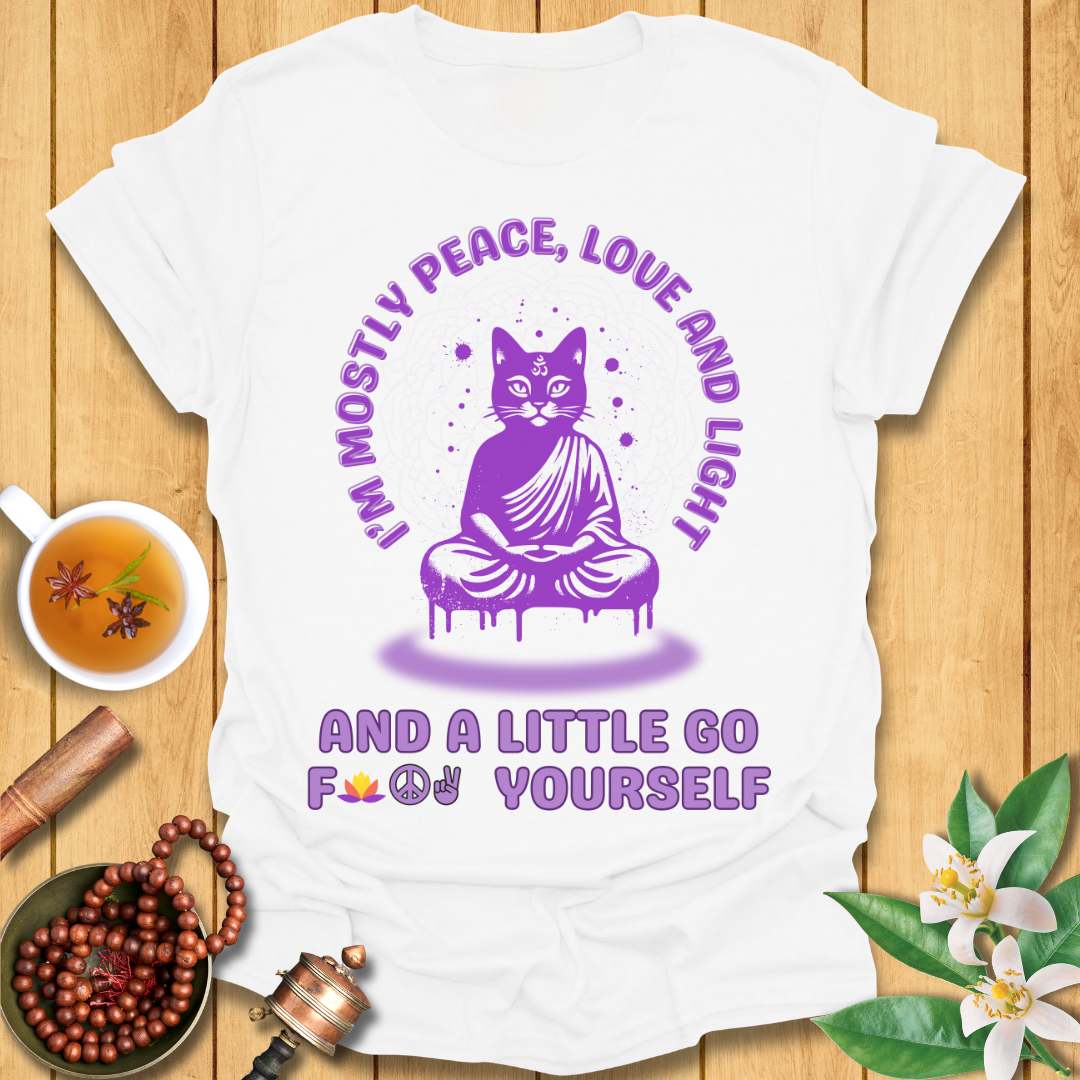 Purple Meditating Cat T-Shirt