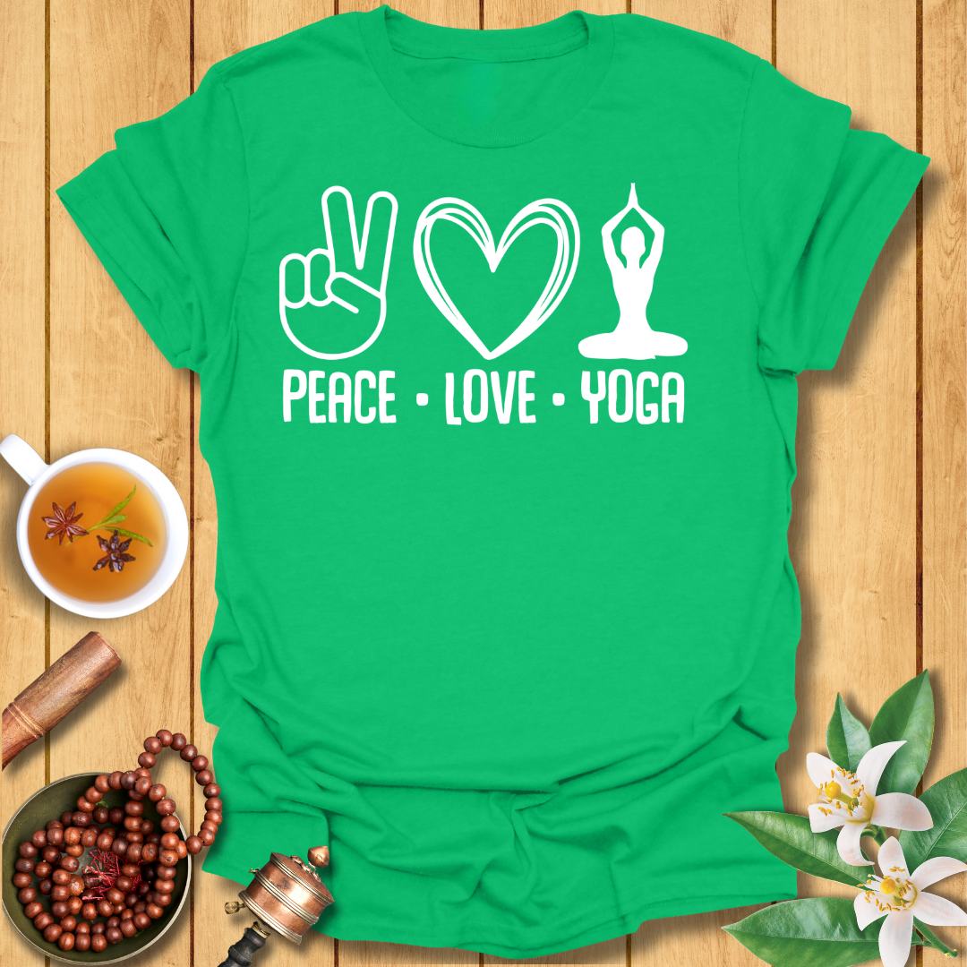 Spread Peace and Love with Yoga - T-Shirt