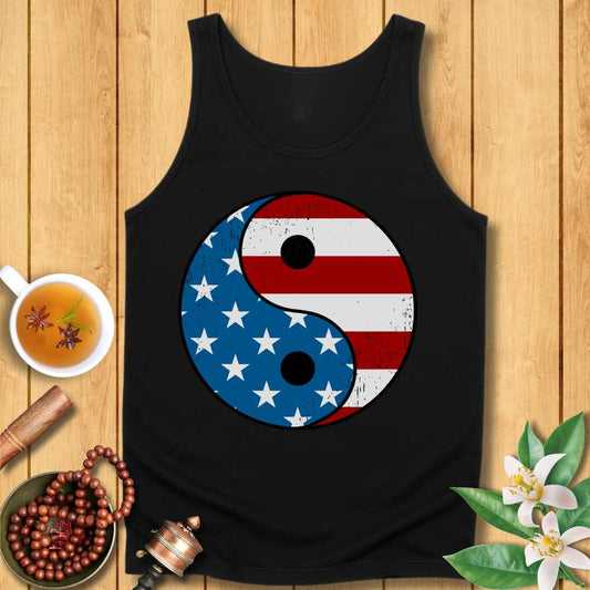 Yin Yang USA Flag Unisex Jersey Tank