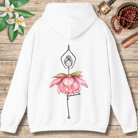 Blooming Yoga Pose (Back Only) Hoodie