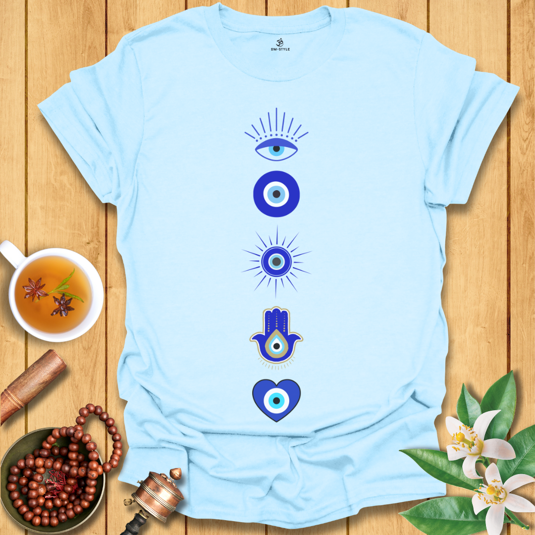 Blue Evil Eye Symbols T-Shirt