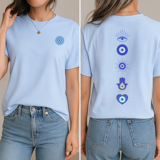 Blue Evil Eye T-Shirt (Front + Back)