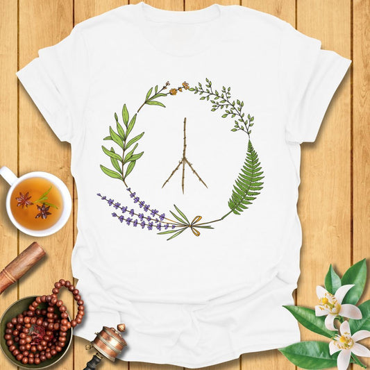 Botanical Peace Symbol T-Shirt